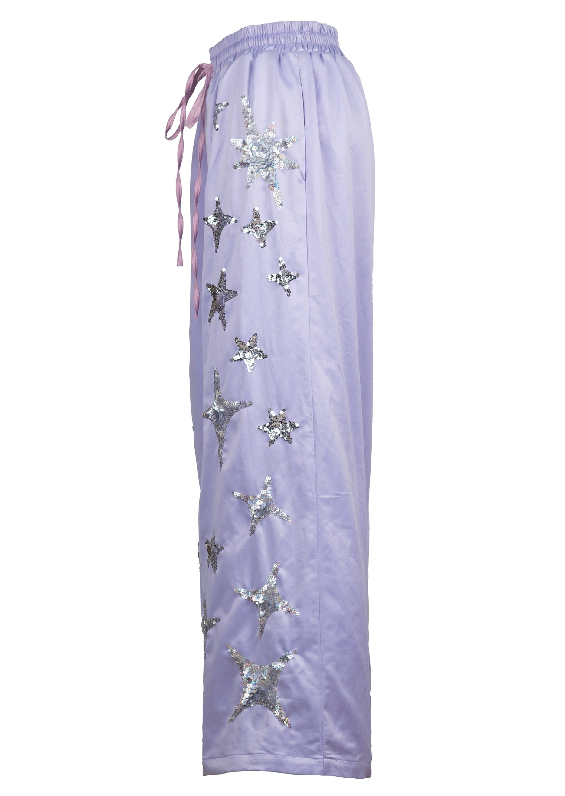 Lilac Stardust Silky Lounge Pants