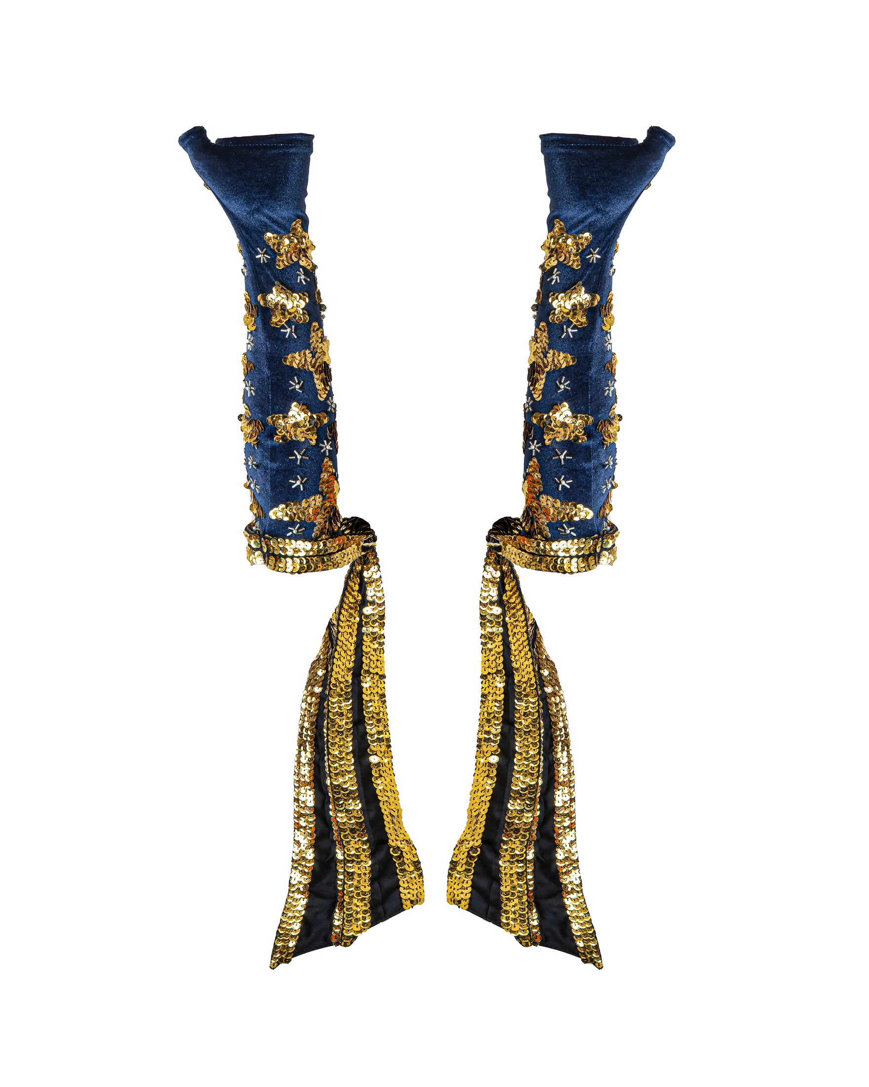 Velveteen Stardust Ribbon Gloves
