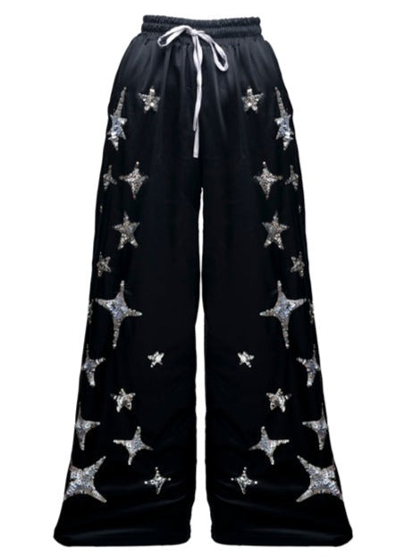 Midnight Stardust Silky Lounge Pants