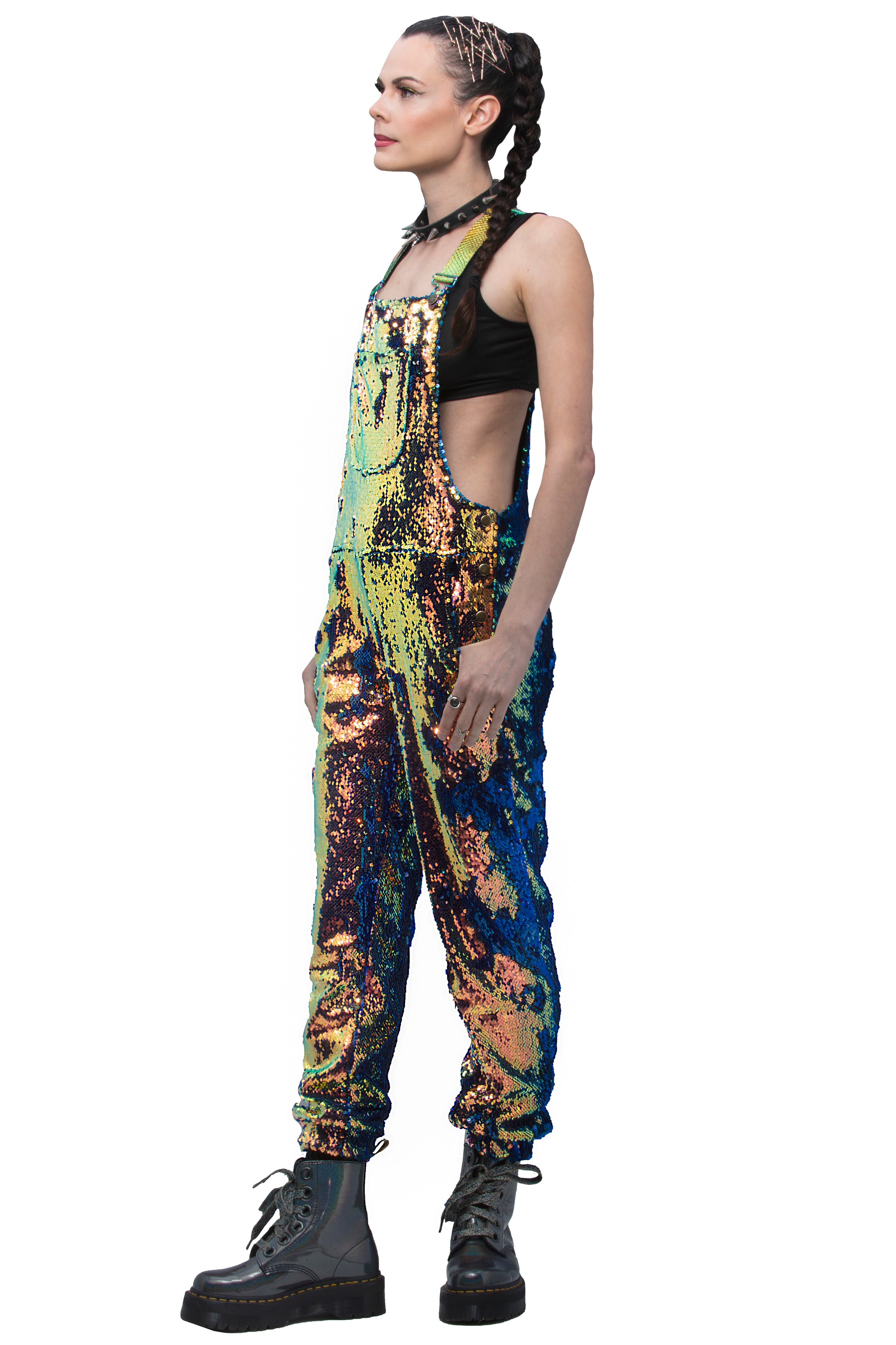 Dragon Embers Jogger Sequin Overalls