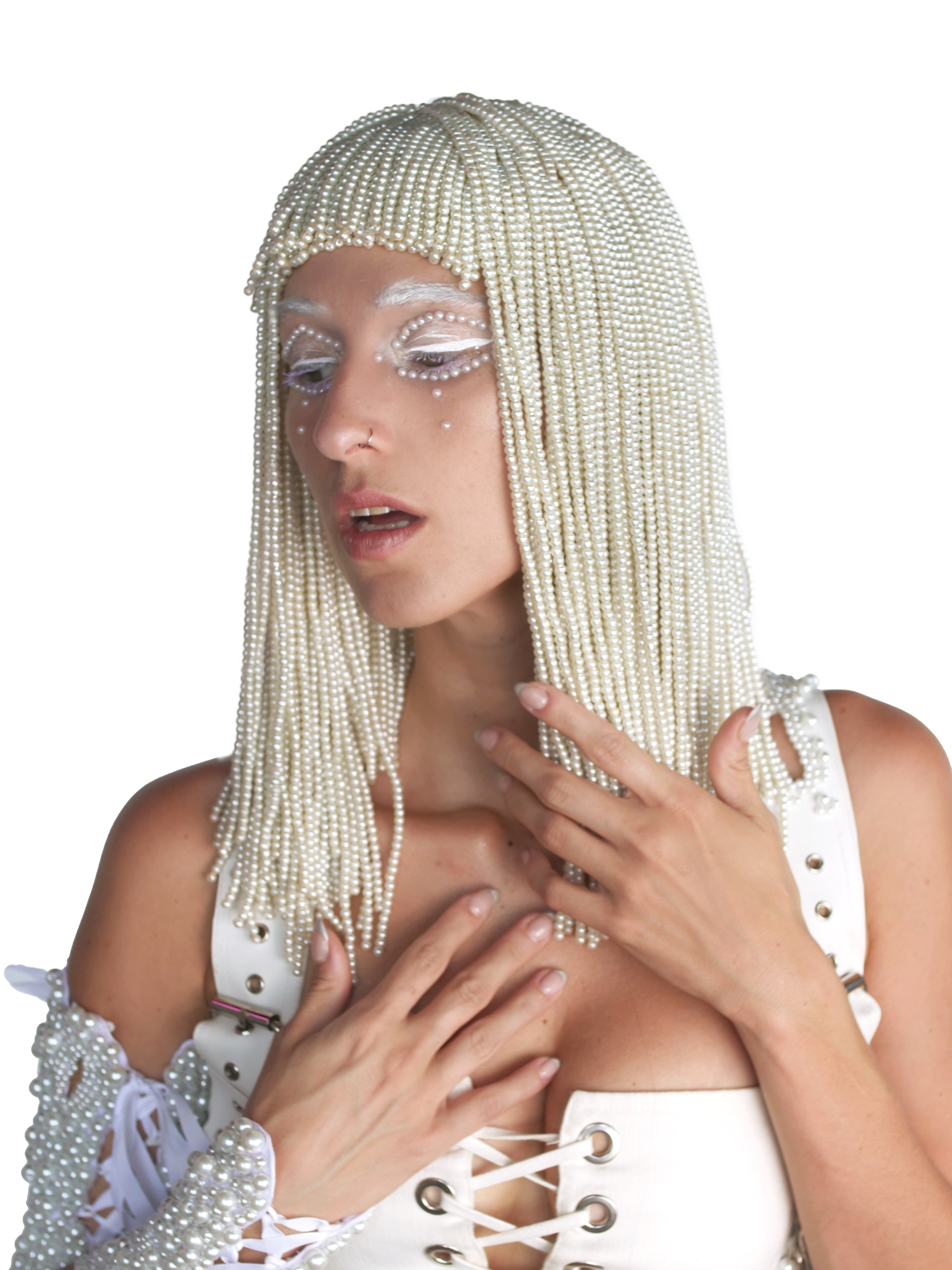 Glass Pearl Drip Wig